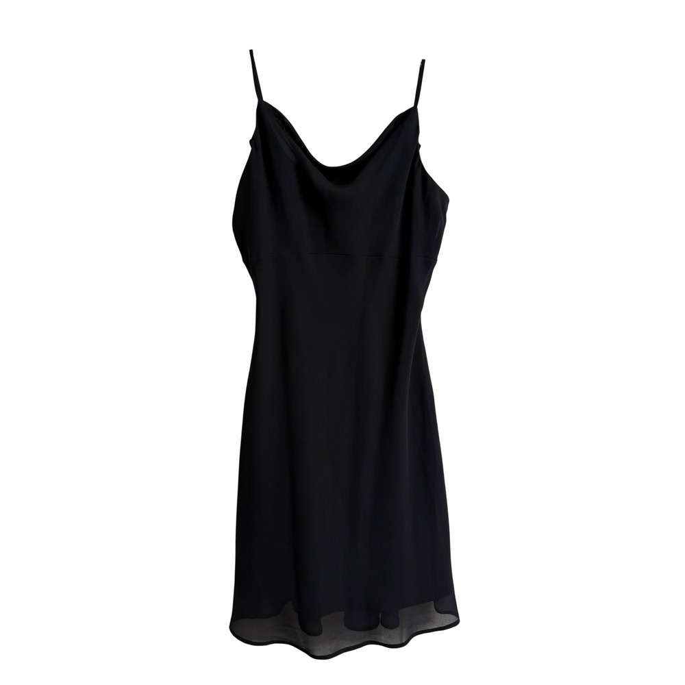 Be Smart Vintage Black Cowl Neck Mini Dress Juniors Size 5/6 Cocktail Y2K